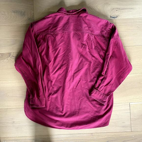Vintage 90s L.L.Bean Chamois Cloth Shirt - Maroon, X-Large - Picture 2 of 5